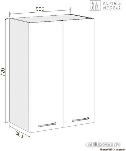 Шкаф навесной Кортекс-мебель Корнелия Мара ВШ50 (черный)