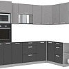 Готовая кухня Интерлиния Мила Лайт 1.68x2.6 правая без столешницы (серебристый/антрацит)