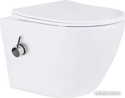 Унитаз подвесной Roxen Antares Bidet в комплекте с инсталляцией StounFix Slim 6 в 1 926249 (кнопка: хром глянец)