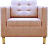 Интерьерное кресло Brioli Дилли клетка Д (рогожка, J11 розовый/светлые ножки)