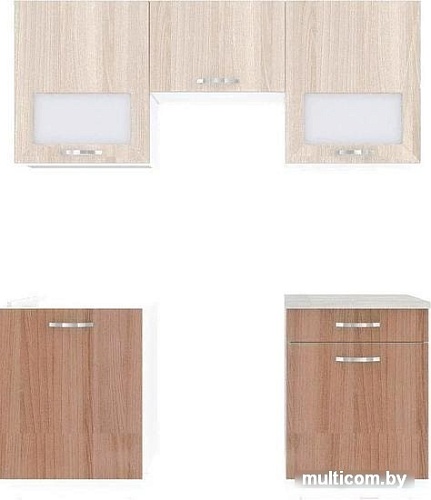 Кухня ВерсоМебель Эко-5 1.7 (ясень шимо светлый/ясень шимо темный)
