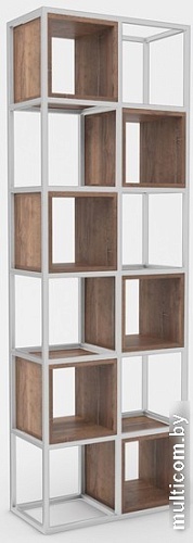 Стеллаж Hype Mebel Грос-2 70x210 (белый/дуб галифакс олово)