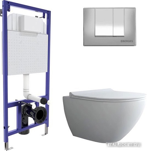 Унитаз Berges Wasserhaus Puma XL Rimless + Toma Slim SO + Novum525 + S3 043247