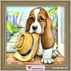 Алмазная мозаика Алмазная Живопись Маленький бассет АЖ-1545
