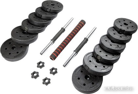 Набор гантелей с соединительным грифом Ametist композитные 20 кг