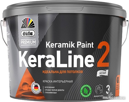 Краска Dufa ВД KeraLine 2 (9 л, белый)
