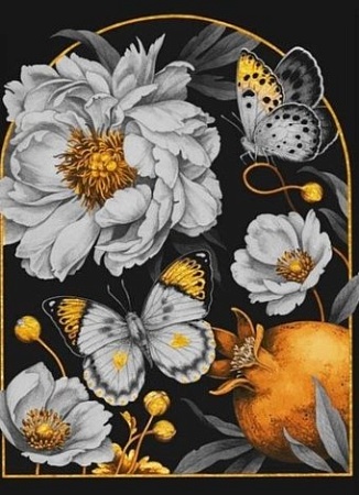 Картина по номерам ILikeGift Белые цветы и бабочки BHR0573