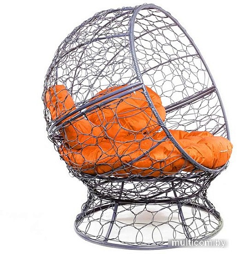 Кресло M-Group Апельсин 11520307 (серый ротанг/оранжевая подушка)