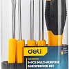 Набор отвертка с битами Deli DL636009 (8 предметов)