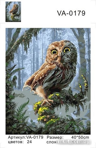 Картина по номерам Kolibriki Совенок на ветке VA-0179
