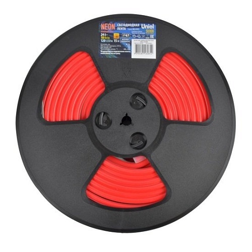 Светодиодная лента Uniel ULS-N11-2835-120LED-m-8mm-IP67-DC24V-10W-m-15M-RED