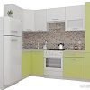 Угловая кухня ВерсоМебель ЭкоЛайт-5 1.4x2.6 правая (белый/лайм)