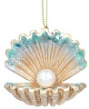 Елочная игрушка Gisela Graham Neptune's Kingdom. Ракушка с жемчужиной 15712-1 (золотистый)