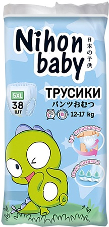Трусики-подгузники Nihon Baby 5XL 12-17 кг (38 шт)