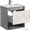 Belux Тумба под умывальник Долли НП 50-01 (23, белый глянцевый/бетон чикаго)