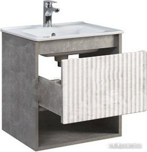 Belux Тумба под умывальник Долли НП 50-01 (23, белый глянцевый/бетон чикаго)