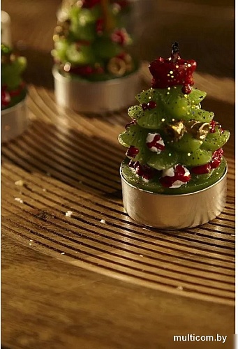 Набор свечей Tkano New Year Essential Green Miracle TK24-NY_CND0005 (6 шт, зеленый/красный)