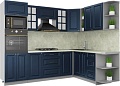 Готовая кухня Интерлиния Мила Шато 1.88x2.6 ВТ правая (индиго/индиго/опал светлый)