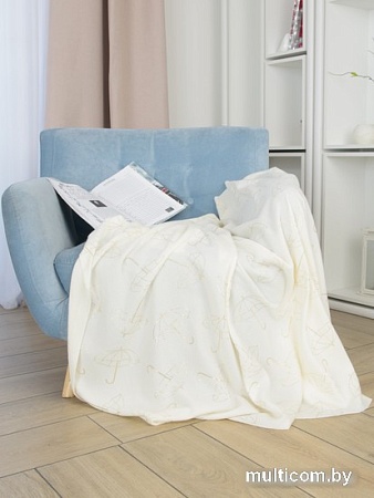 Плед Belezza Зонтики 120x150 (золотой/белый)