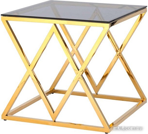Журнальный столик Stool Group Инсигния 55x55 EET-026-TG-SK (стекло smoke/сталь золото)