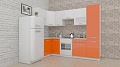 Угловая кухня ВерсоМебель ЭкоЛайт-6 1.2x2.7 правая (белый/яркий оранжевый)