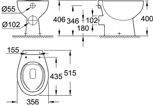 Унитаз Grohe Bau 39430000