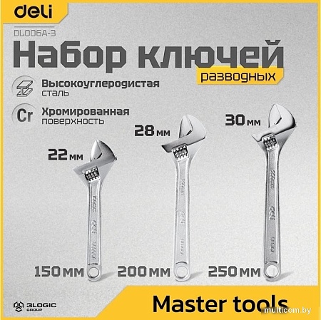 Набор ключей Deli DL006A-3 (3 предмета)