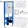 Унитаз подвесной Roxen Boro в комплекте с инсталляцией StounFix Slim 6 в 1 540025 (кнопка: белый глянец)
