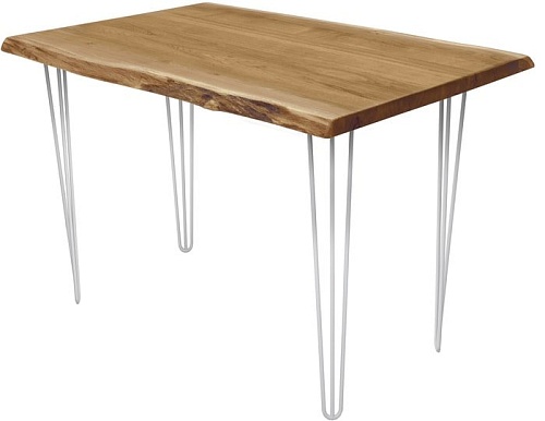 Кухонный стол Buro7 Грасхопер 120 (с обзолом, дуб натуральный/белый)