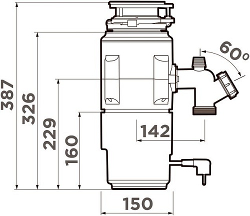 Измельчитель пищевых отходов Omoikiri Nagare Slim 1250 4995063