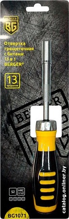 Набор отвертка с битами Berger BG1071 (13 предметов)