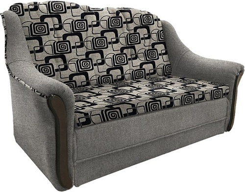 Диван Асмана Виктория чебурашка 140 (рогожка кубики коричневые/рогожка бежевый)