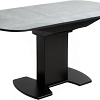 Кухонный стол Аврора Корсика стекло 120-151.5x80 (мрамор серый 12/черный)