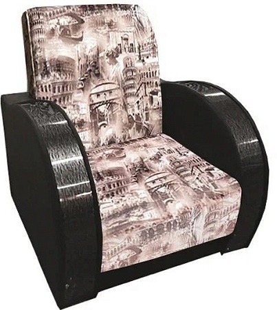 Интерьерное кресло Асмана Антуан-1 (подлокотники кожзам кор./архитектура шоколад)