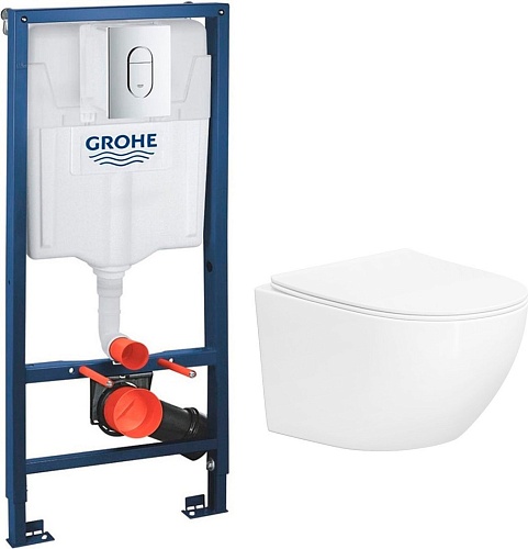 Унитаз подвесной Lauter Sulzdorf + GROHE Rapid SL 39504000 (белый с микролифтом)