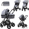 Универсальная коляска Lorelli Sena 2021 (3 в 1, серый квадрат)