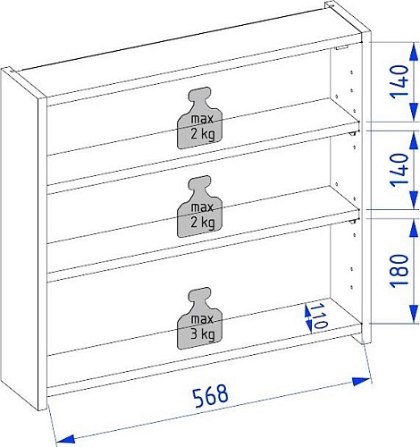 Lauter Шкаф с зеркалом Mia 60 (графит)