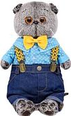 Мягкая игрушка Basik & Co Басик в джинсах с подтяжками (22 см)