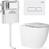 Унитаз приставной Roxen Antares в комплекте с инсталляцией Attach 5 в 1 967013 (кнопка: белый глянцевый)