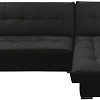Угловой диван Асмана Марсель без подлокотников левый (исскуственная кожа черный)