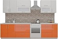 Кухня ВерсоМебель ВерсоЛайн 4-2.5 (белый 001/яркий оранжевый 008)