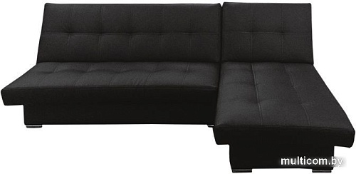 Угловой диван Асмана Марсель без подлокотников левый (исскуственная кожа черный)