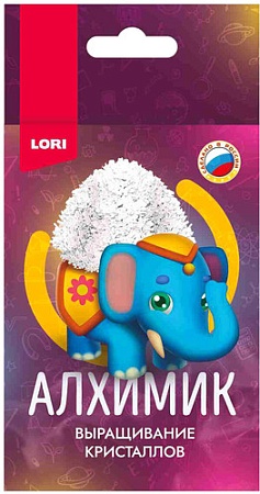 Набор для опытов Lori Выращивание кристаллов Животные Голубой слоник Крп-007