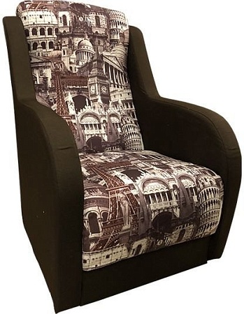 Интерьерное кресло Асмана Дачник-1 (архитектура шоколад/банни под.ткань)