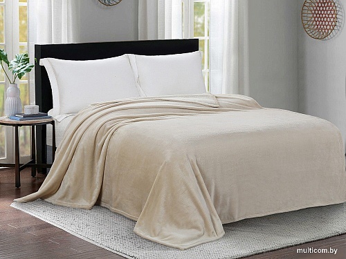 Плед Milanika Бисквит Евро 215x220 (велсофт)