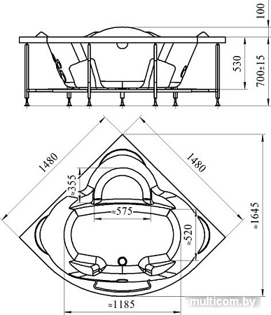 Ванна Radomir Сорренто 148x148