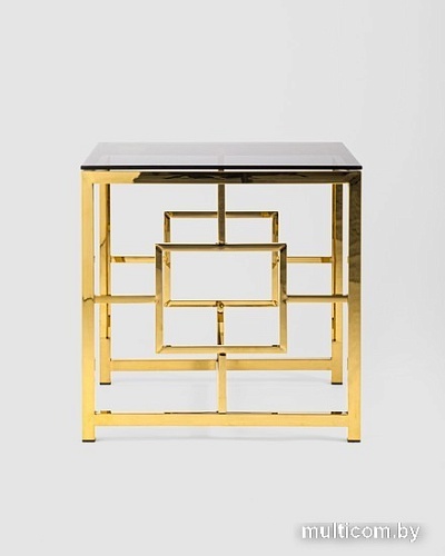 Журнальный столик Stool Group Бруклин 55x55 EET-013 (стекло smoke/сталь золото)