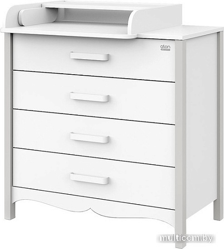 Комод Атон Мебель Felix (белый/серый камень)