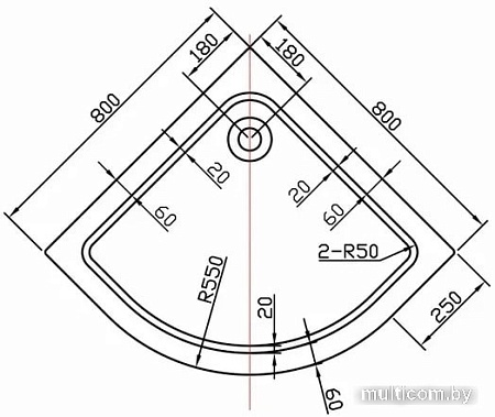 Душевой поддон Vincea VST-2AQ-9090 90 см
