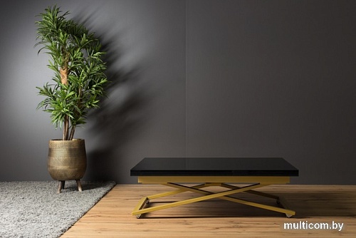 Стол-трансформер Levmar Compact G27/S90 (черный глянец/золото)